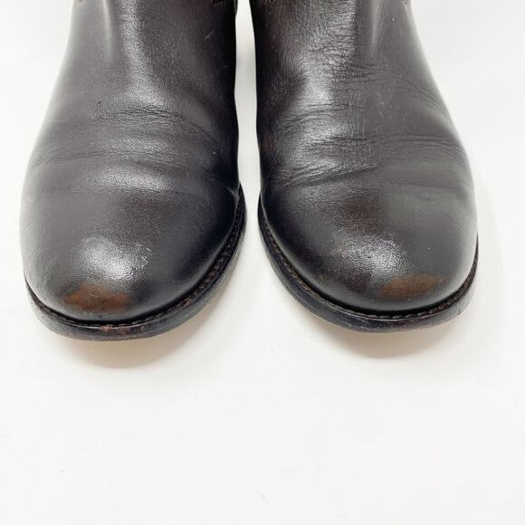 Coach Brown/Tan Chrissi Leather & Logo Print Riding Boots Women's Sz 7.5 Pull On - Picture 8 of 10